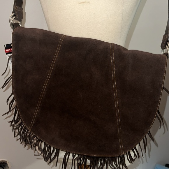 Polo Jeans Brown Suede crossbody purse - Picture 5 of 6
